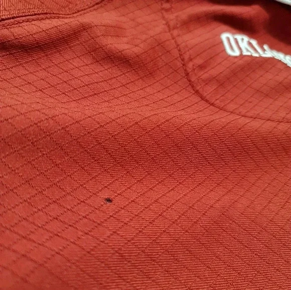 Nike Oklahoma Sooners Polo Shirt Men's Size XL Red White Short Sleeve Dri-fit - Picture 5 of 5